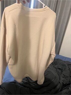 Fila Cream Ribbed Knit Sweater